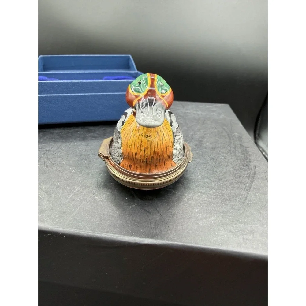 🦆✨ Halcyon Days Enamels Mallard Duck Trinket Box – Vintage Collectible ✨🦆